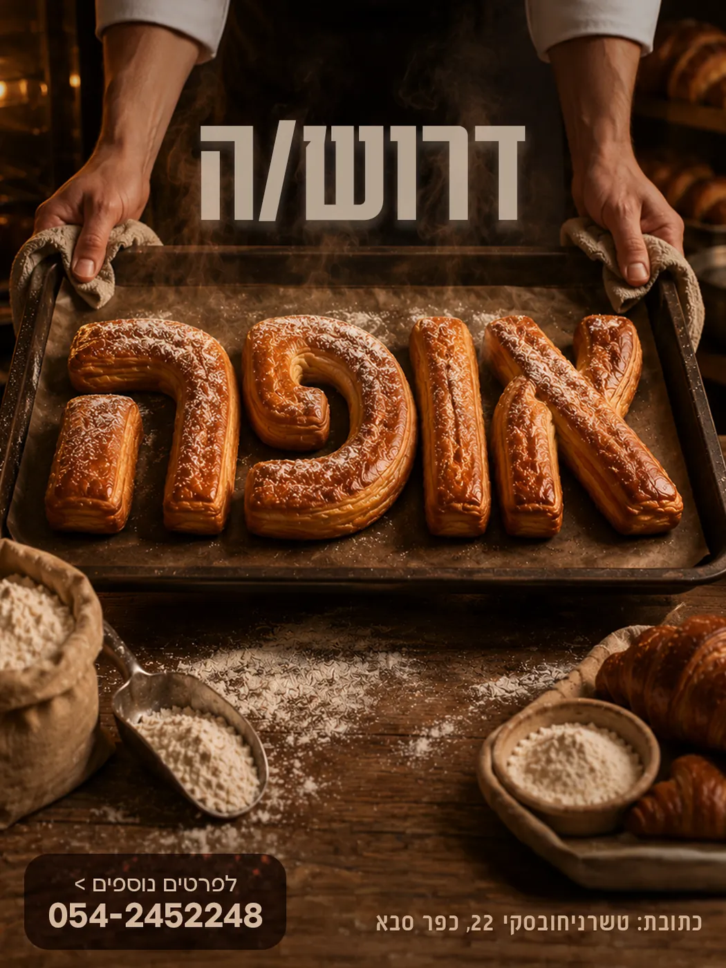 דרוש/ה אופה — מודעת דרושים | פוסטים בעיצוב AVEXA STUDIO