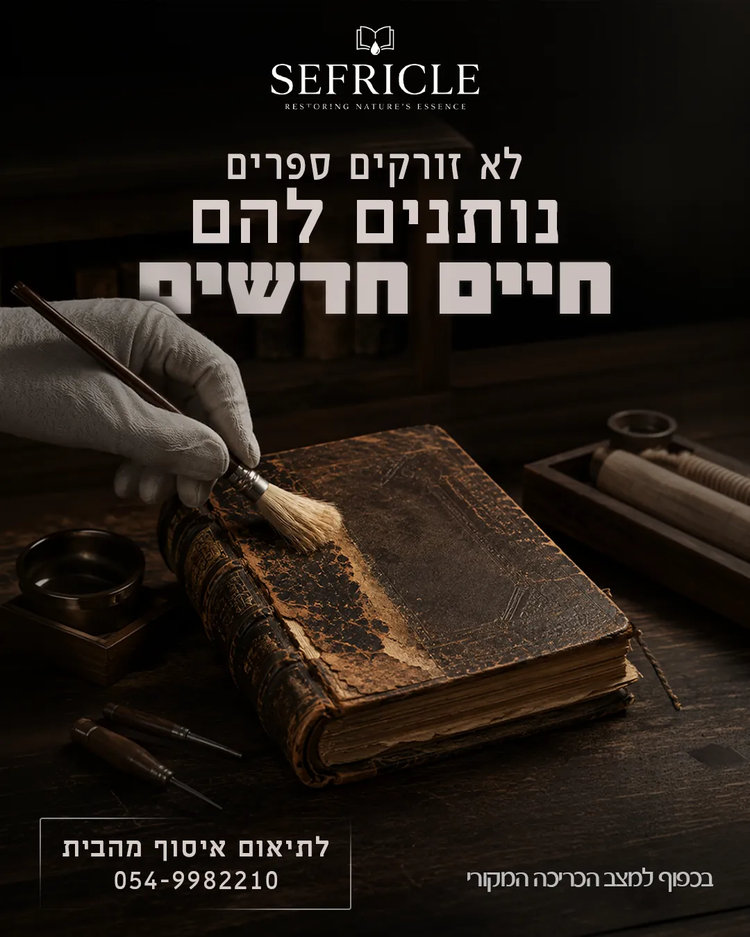 SERICLE — שיקום ספרי קודש — סושיאל ומודעות | פוסטים בעיצוב AVEXA STUDIO
